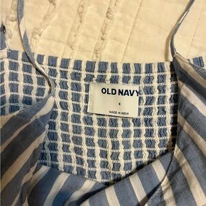 Old Navy Light Blue and White Striped Blouse